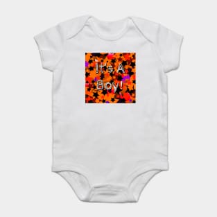 It's A Boy! Stars Orange Baby Bodysuit